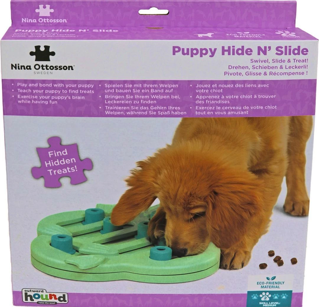 Nina Ottosson Puppy Hide N Slide Groen 3 Nina Ottosson Puppy Hide N Slide Groen - Afbeelding 2