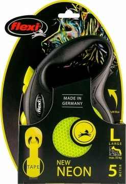 Flexi New Neon L Met Band Geel 5 Mtr -winkel voor hondenvoer 0209384