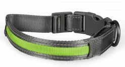 Duvo Veiligheidshalsband Metal Flash Light USB Groen