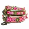 Dog With A Mission Halsband Boho Rosa -winkel voor hondenvoer boho rosa halsband stapel