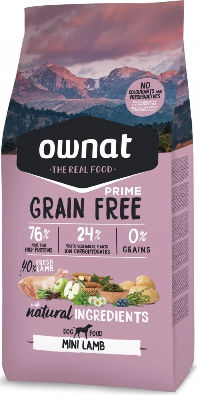 OWNAT PRIME Grain Free Adult Mini Met Lam 3 OWNAT PRIME Grain Free Adult Mini Met Lam