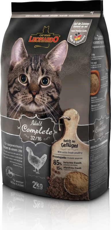 Leonardo Adult Complete 32/16 Met Gevogelte Voor Niet-actieve, Volwassen Katten 6 Leonardo Adult Complete 32/16 Met Gevogelte Voor Niet-actieve, Volwassen Katten - Afbeelding 4