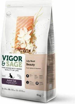 Vigor & Sage VIGOR & SAGE Adult Cat, Met Zalm & Zeewier Lelie Wortel