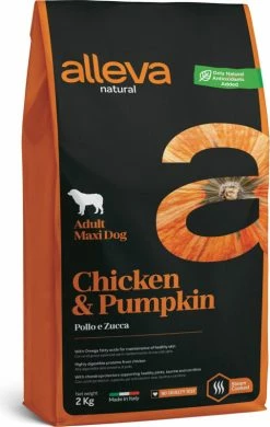 ALLEVA Natural Kip & Pompoen Adult Maxi Dog