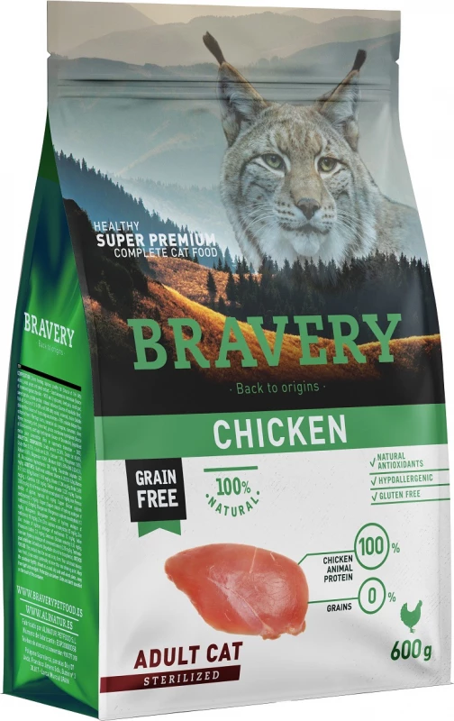 BRAVERY Sterilized Cat Grain Free, Met Kip 5 BRAVERY Sterilized Cat Grain Free, Met Kip - Afbeelding 3